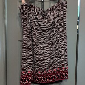 Chico's Black and White Midi A-Line Skirt